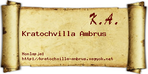 Kratochvilla Ambrus névjegykártya
